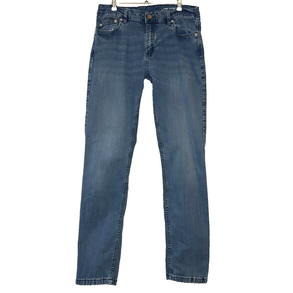 Mugsy Lake Shores Jeans Flex Stretch Denim Mens 35 x 34 Med Blue Cycling Active - Picture 9 of 13